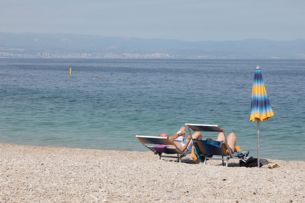 Moscenicka Draga beach chairs