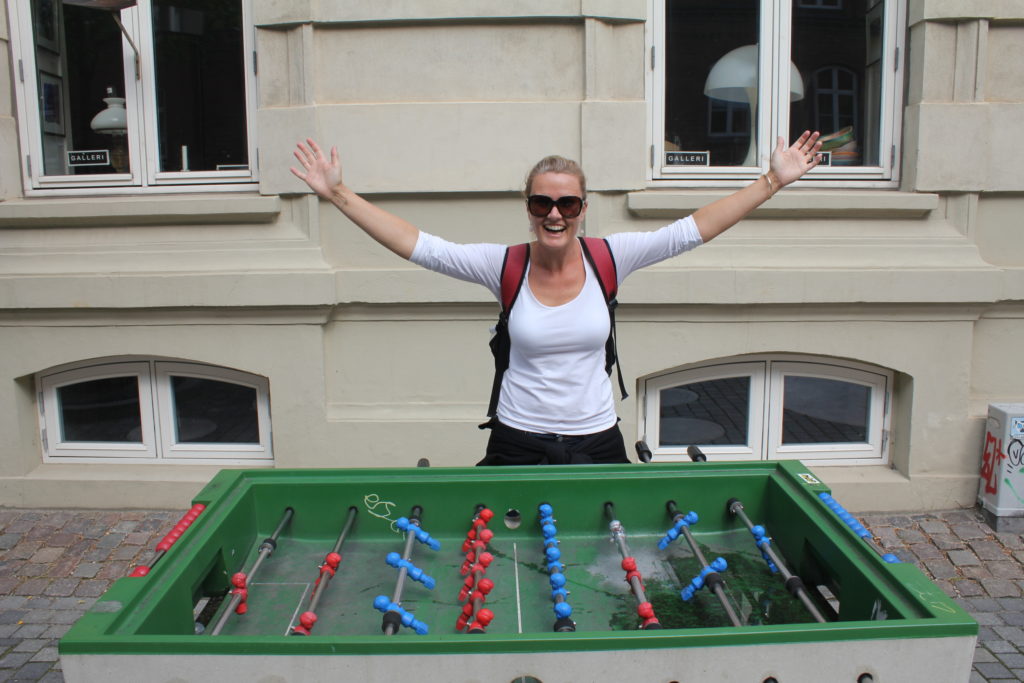 Hayley and table footy